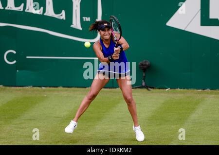 BIRMINGHAM, ENGLAND 17. Juni Heather Watson (GBR) während ihres Umlaufes von 32 Match mit Barbara Strycova (Tschechische Rep.) Während der Natur Tal Classic Tennis Turnier in Edgbaston, Birmingham Priorat Club am Montag, den 17. Juni 2019. (Credit: Andy Whitehead | MI Nachrichten) Credit: MI Nachrichten & Sport/Alamy leben Nachrichten Stockfoto