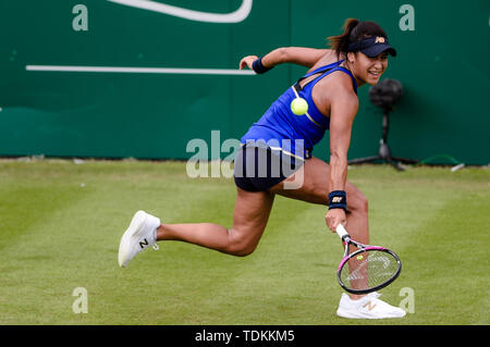 BIRMINGHAM, ENGLAND 17. Juni Heather Watson (GBR) während ihres Umlaufes von 32 Match mit Barbara Strycova (Tschechische Rep.) Während der Natur Tal Classic Tennis Turnier in Edgbaston, Birmingham Priorat Club am Montag, den 17. Juni 2019. (Credit: Andy Whitehead | MI Nachrichten) Credit: MI Nachrichten & Sport/Alamy leben Nachrichten Stockfoto