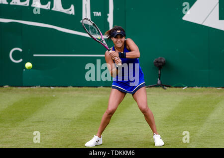 BIRMINGHAM, ENGLAND 17. Juni Heather Watson (GBR) während ihres Umlaufes von 32 Match mit Barbara Strycova (Tschechische Rep.) Während der Natur Tal Classic Tennis Turnier in Edgbaston, Birmingham Priorat Club am Montag, den 17. Juni 2019. (Credit: Andy Whitehead | MI Nachrichten) Credit: MI Nachrichten & Sport/Alamy leben Nachrichten Stockfoto