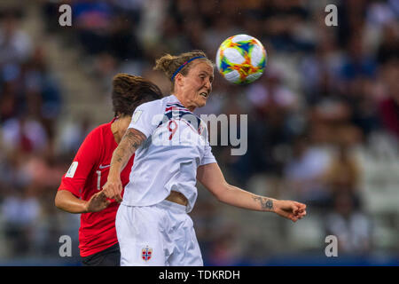 Reims, Frankreich. 17 Juni, 2019. Isabell Herlovsen (Norwegen) während die FIFA Frauen-WM Frankreich 2019 Gruppe ein Match zwischen Südkorea 1-2 Norwegen bei Auguste Delaune Stadium in Reims, Frankreich, 17. Juni 2019. Credit: Maurizio Borsari/LBA/Alamy leben Nachrichten Stockfoto