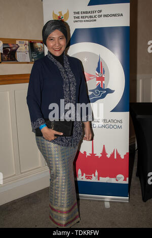 London, Großbritannien. 17 Juni, 2019. Die Botschaft der Republik Indonesien Feiern zum 70. Jahrestag von Indonesien und den Vereinigten Königreich diplomatische Beziehungen an der Cadogan Hall am 17. Juni 2019, London, UK. Bild Capital/Alamy leben Nachrichten Stockfoto