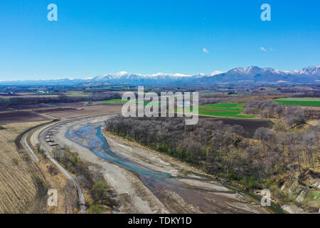 Frühling in Tokachi, Hokkaido, Japan Stockfoto