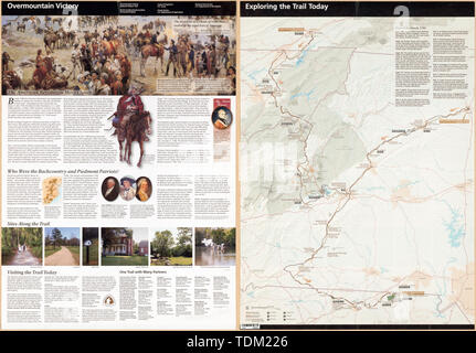 Entlastung durch Verschattung und spot Höhen gezeigt. * GPO 2011 - -365-615/80747. Reprint 2011. Titel von Panel. Am Kopf des Panel Titel: Korps der Ingenieure, der US-Army; Forest Service, US-Landwirtschaftsministerium. Enthält Text. Text und col. ill. Auf der Rückseite. Auch verfügbar in der Bibliothek des Kongresses Website als Rasterbild.; Overmountain Victory National Historic Trail, North Carolina/South Carolina, Tennessee/Virginia Stockfoto
