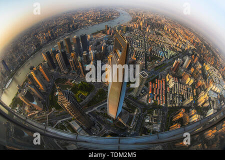 Luftaufnahme von Shanghai Center Shanghai Global Financial Center Shanghai Stockfoto