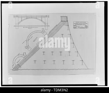 PALMDALE WATER COMPANY, EASTWOOD MEHRERE-gewölbte DAM-verstärkung Blatt, Blatt 4; 30. DEZEMBER 1918. Littlerock Bezirk Dateien. - Little Rock Creek Dam, Little Rock Creek, Littlerock, Los Angeles County, CA Stockfoto