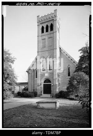 Perspektivische Ansicht von Norden (VORNE) Höhe, auf der Suche nach Südosten Trinity Episcopal Church, 14519 Church Street, Upper Marlboro, Prince George's County, MD; Lange, Robert Carey; Lavoie, C, Sender; Boucher, Jack E, Fotograf; Lavoie, Catherine C, Historiker Stockfoto