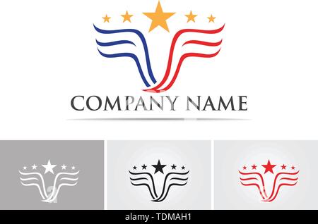 Wing Falcon Logo Template Vector Illustration Design Stock Vektor