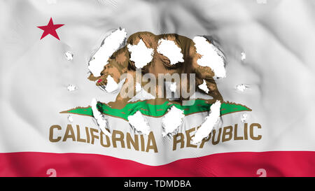 California State Flag mit einem kleinen Bohrungen Stockfoto