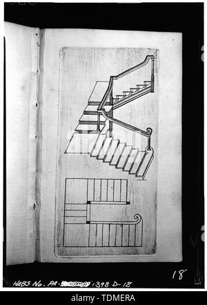 Fotokopien der TITELSEITE, Exlibris, TEILNAHMEZERTIFIKAT UND PLATTEN ZUR VERANSCHAULICHUNG BEISPIELE DER TISCHLER' ARBEIT IN DEN ARTIKELN DER ZIMMERLEUTE "GESELLSCHAFT VON PHILADELPHIA UND IHRE VORSCHRIFTEN FÜR DIE MESSUNG UND BEWERTUNG DES HAUS SCHREINER veröffentlichte Arbeit (Philadelphia - Halle und Sellars, 1786). - Schreiner Firma, Rule Book (Schreinerei), Philadelphia, Philadelphia County, PA Stockfoto