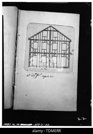 Fotokopien der TITELSEITE, Exlibris, TEILNAHMEZERTIFIKAT UND PLATTEN ZUR VERANSCHAULICHUNG BEISPIELE DER TISCHLER' ARBEIT IN DEN ARTIKELN DER ZIMMERLEUTE "GESELLSCHAFT VON PHILADELPHIA UND IHRE VORSCHRIFTEN FÜR DIE MESSUNG UND BEWERTUNG DES HAUS SCHREINER veröffentlichte Arbeit (Philadelphia - Halle und Sellars, 1786). - Schreiner Firma, Rule Book (Schreinerei), Philadelphia, Philadelphia County, PA Stockfoto