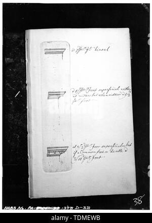 Fotokopien der TITELSEITE, Exlibris, TEILNAHMEZERTIFIKAT UND PLATTEN ZUR VERANSCHAULICHUNG BEISPIELE DER TISCHLER' ARBEIT IN DEN ARTIKELN DER ZIMMERLEUTE "GESELLSCHAFT VON PHILADELPHIA UND IHRE VORSCHRIFTEN FÜR DIE MESSUNG UND BEWERTUNG DES HAUS SCHREINER veröffentlichte Arbeit (Philadelphia - Halle und Sellars, 1786). - Schreiner Firma, Rule Book (Schreinerei), Philadelphia, Philadelphia County, PA Stockfoto