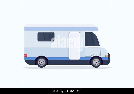 Caravan auto Symbol Freizeit reisen Fahrzeug camping Konzept waagrechten weißen Hintergrund Stock Vektor