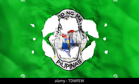 Löcher in Manila Flagge Stockfoto