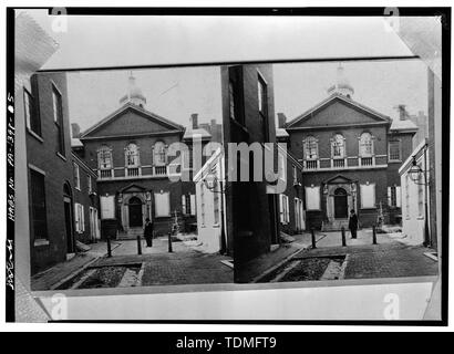 Fotokopie des frühen STEREO ANSICHT DER TISCHLER' Hall. Datum und Fotograf unbekannt. Original in Carpenters' Hall - Schreiner Firma Hall, 320 Chestnut Street und Zimmerleute "Gericht, Philadelphia, Philadelphia County, PA Stockfoto
