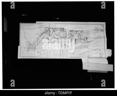 Kopie der Karte der bestehenden Verhältnisse zwischen der Massachusetts Avenue und Potomac River, AUS DEM BERICHT ÜBER DIE VERBESSERUNG DER TAL VON ROCK CREEK, von Massachusetts Avenue an der Mündung des Baches, SENAT DOC. Nr. 458, 60th CONG., 1 SESS., 1908 - Rock Creek und Potomac Parkway, Washington, District of Columbia, DC Stockfoto