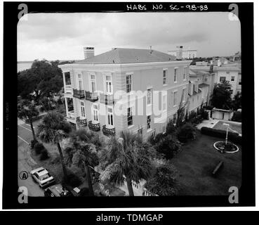 Photogrammetrische BILD - LUFTBILD SÜDOSTECKE - Louis de Saussure Haus, 1 Osten Batterie, Charleston, Charleston County, SC; Preis, Virginia B, Sender Stockfoto