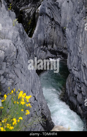 Alcantara Schlucht, Sizilien, Italien Stockfoto