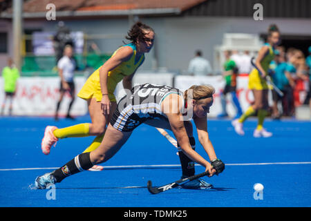 Krefeld, Deutschland, 16. Juni 2019, Hockey, Frauen, FIH-Pro League, Deutschland gegen Australien: Viktoria Huse (Deutschland) schlägt die Kugel. Stockfoto