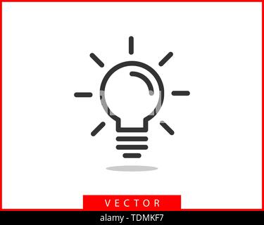 Glühlampe Symbol Vektor. Llightbulb Idee logo Konzept. Lampe Strom icons web design Element. Led-Leuchten isoliert Silhouette. Stock Vektor