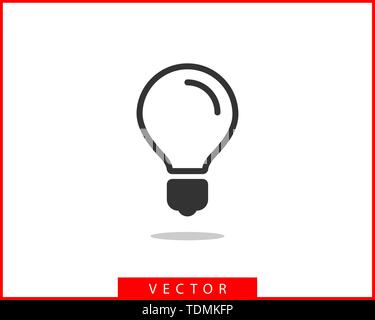 Glühlampe Symbol Vektor. Llightbulb Idee logo Konzept. Lampe Strom icons web design Element. Led-Leuchten isoliert Silhouette. Stock Vektor