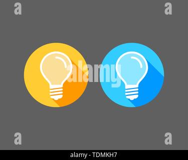 Light bulb icon vector. Llightbulb idea logo concept. Set lamps electricity icons web design element. Led lights isolated silhouette. Stock Vektor
