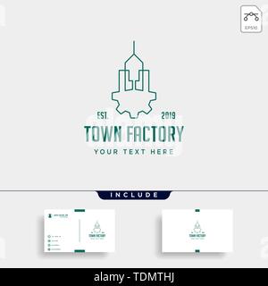 Stadt Industrie Logo Design Home factory Vektor icon Stock Vektor