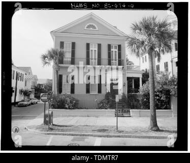 Photogrammetrische BILD - SÜD FRONTANSICHT - Burkmeyer House, 34 South Battery Street, Charleston, Charleston County, SC Stockfoto