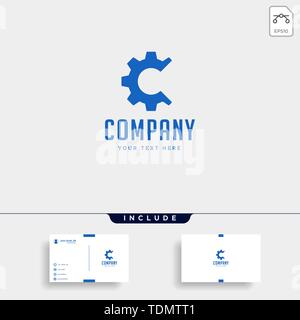 Gang c logo Maschinenfabrik Vektor icon-Element isoliert Stock Vektor