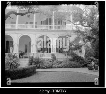 Photogrammetrische BILD - Süd, VORNE, Höhe, TEILANSICHT - Carrington-Carr House, 2 Sitzung Straße, Charleston, Charleston County, SC Stockfoto