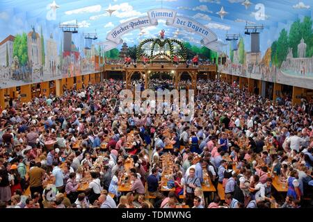 Hacker-Pschorr Bier Zelt, indoor Foto, Oktoberfest, München, Bayern, Deutschland Stockfoto