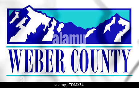 3D-Siegel von Weber County (Utah), USA. 3D-Darstellung. Stockfoto