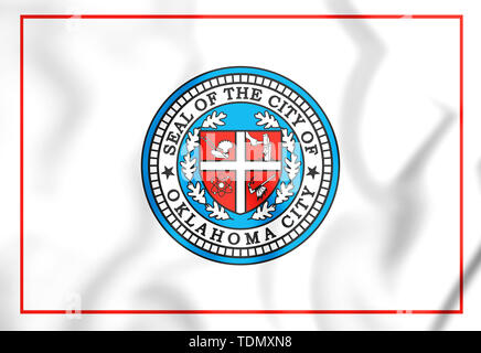 3D-Markierung von Oklahoma City (Oklahoma), USA. 3D-Darstellung. Stockfoto