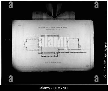 PLAN DER WICHTIGSTEN - Gallaudet College, Kapelle Hall., 7. und der Florida Avenue Northeast, Washington, District of Columbia, DC Stockfoto