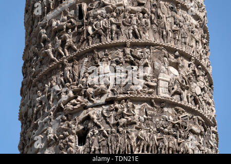 Marc Marcus Aurelio Spalte in Rom Colonna Platz Stockfoto