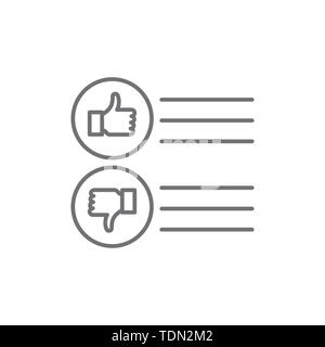 Positive und Negative, True oder False Bilder oder Plus und Minus Stock Vektor