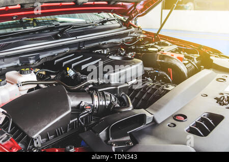 Detail des neuen Automotor hautnah Stockfoto