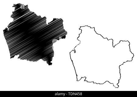 Araucania Region (Republik Chile, administrativen Abteilungen von Chile) Karte Vektor-illustration, kritzeln Skizze Araucania Karte Stock Vektor
