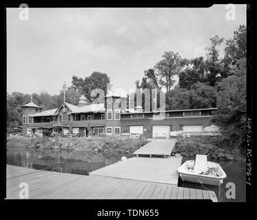 Blick von Süden (vorne) faand-231; ade Nordwesten Blick vom Pier. - Washington Canoe Club, 3700 Water Street Northwest, Washington, District of Columbia, DC Stockfoto