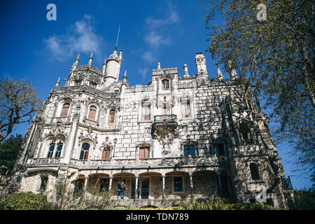 Tolle Aussicht von Quinta da Regaleira Palast in Sintra, Lissabon, Portugal Stockfoto