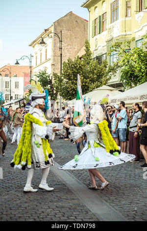 Stadt Sibiu, Rumänien - 14. Juni 2019. Die Aromen der Notting Hill Carnival aus London an der Sibiu International Theatre Festival vom durchführen Stockfoto