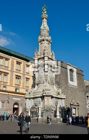 Obelisk, Piazza del Gesù Nuovo, Neapel, Italien Stockfoto