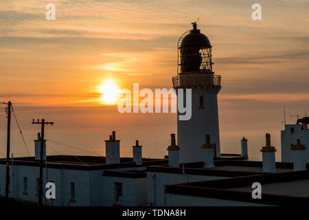 Leuchtturm, Dunnett Head, North Coast, Schottland, Großbritannien Stockfoto