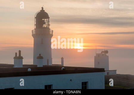 Leuchtturm, Dunnett Head, North Coast, Schottland, Großbritannien Stockfoto