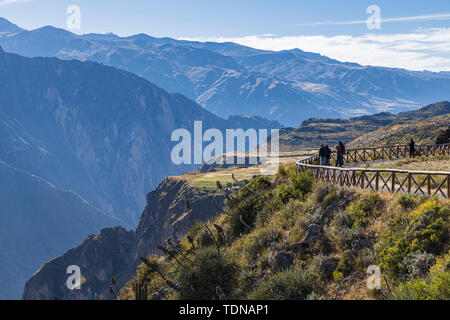 Blick entlang der Kante des Colca Canyon, Peru, Südamerika Stockfoto