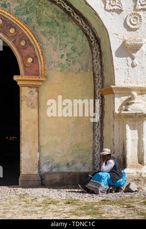 Kirche von Santa Ana, St. Ana, Maca, Colca Canyon, Peru, Südamerika, Stockfoto