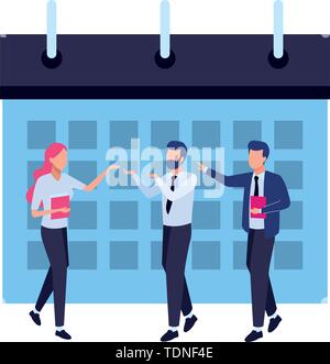 Kalender Zeitplan flipchart Symbol Cartoon Stock Vektor