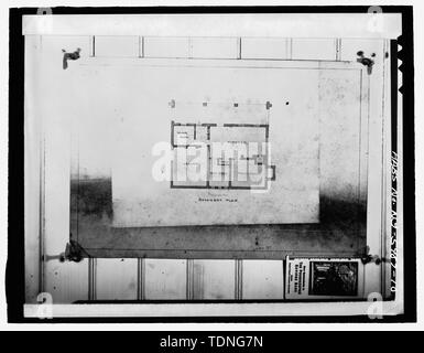 Kopie der ursprünglichen architektonischen Zeichnung (Original in der Sammlung der Bibliothek am Vassar College) KELLER PLAN-Federseite, Akademie Street, Poughkeepsie, Dutchess County, NY Stockfoto