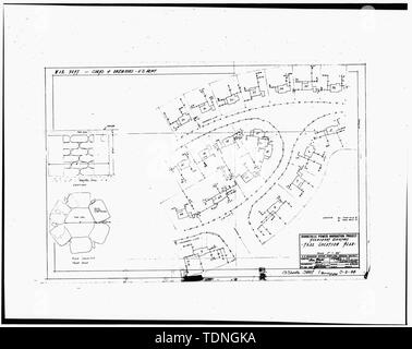 Kopie der ursprünglichen Landschaft Zeichnung, 25. Juni 1934 datiert. (Original drucken, die sich im Besitz der US-Armee Korps der Ingenieure, Portland Bezirk Portland, OR.) (S -2-24, Blatt 1 von 13) PERMANENTE VIERTEL, Baum Standort zu planen. - Bonneville Projekt, Columbia River, 1 Km nordöstlich von Ausfahrt 40, an der Interstate 84, Bonneville, Multnomah County, ODER Stockfoto