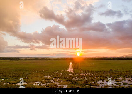 Sino-Russian border See Xingkai See Herbst Farbe Stockfoto