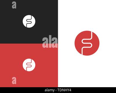 Buchstabe F logo, Kreis Form Symbol, Digital, Technologie, Medien. Vektor Design template Elemente für Ihre Anwendung oder Ihr Corporate Identity. Stock Vektor